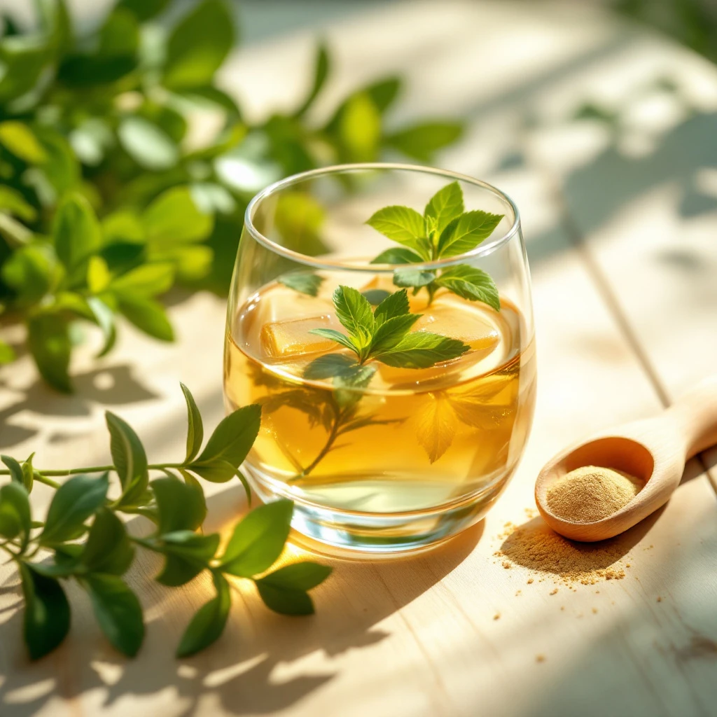 Herbal Waves tonic in a glass